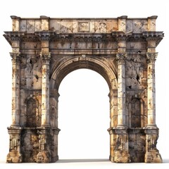 Obraz premium 3D colosseum arch isolated on white background