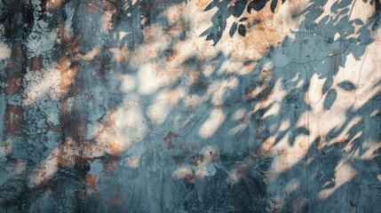 Abstract textured background with trees shadows on painted building wall for presentations
