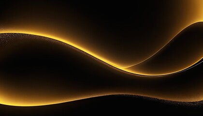 Gold Waves. Shiny golden moving lines design element with glitter effect on dark background6