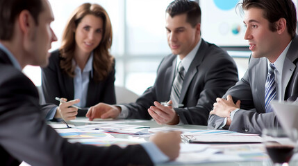 Fototapeta premium Team of business analysts in a meeting