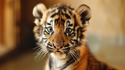 Obraz premium Adorable Baby Tiger: Cute and Playful Young Tiger Cub