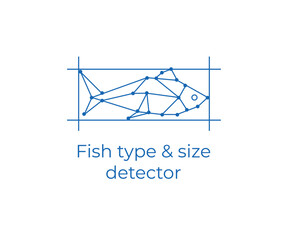 Fish type & size detector icon logo design template