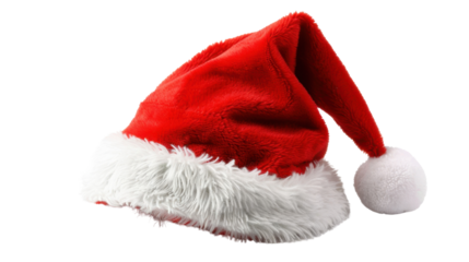 Santa red hat on transparent background