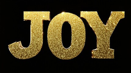 Sparkling Gold "JOY" Text for Festive Celebrations and Happiness