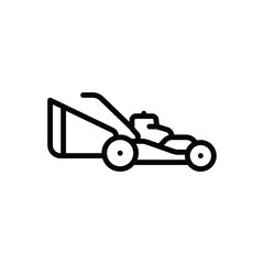 Black line icon for lawn mower