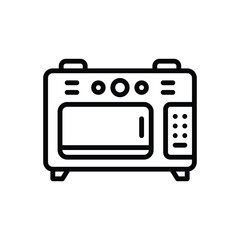 Black line icon for microwave