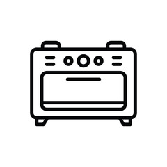 Black line icon for oven