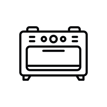 recommend clip art: Black line icon for oven