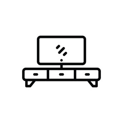 Black line icon for television