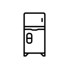 Black line icon for refrigerator