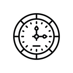 Black line icon for clock