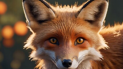 pixel art of a fox's face red fox portrait round eyes with black pupils illustration