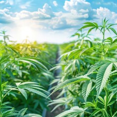 Close-up of cannabis leaf veins, cannabis, intricate plant structure