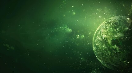 Obraz premium an image of a green planet in space