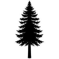 Silhouette of a pine tree Douglas spruce vector illustration design