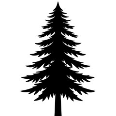 Silhouette of a pine tree Douglas spruce vector illustration design