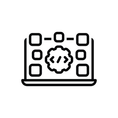 Black line icon for software development