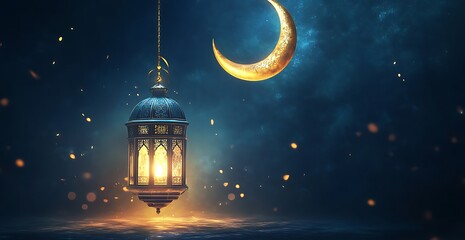 Islamic Arabian design background with beautiful lantern