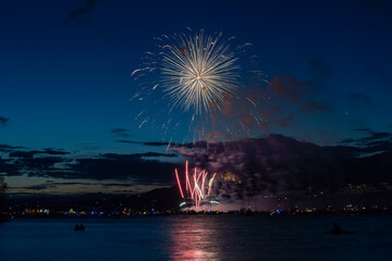Fireworks over the sea