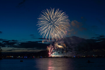 Fireworks over the sea