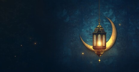 Islamic Arabian design background with beautiful lantern