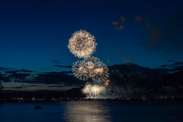 Fireworks over the sea