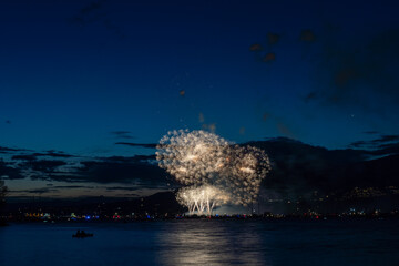Fireworks over the sea