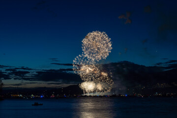Fireworks over the sea