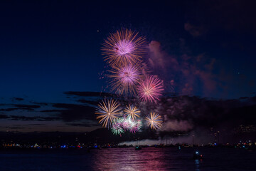 Fireworks over the sea