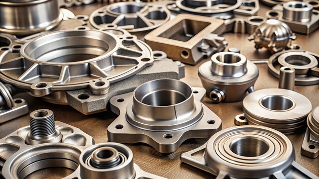 Closeup of metal products made by casting techniques , metal, products, casting, technique, closeup, industrial