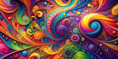 Fototapeta premium Abstract colorful background with vibrant swirls and patterns , abstract, colorful, background, vibrant, swirls, patterns