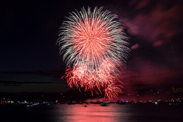 Fireworks over the sea