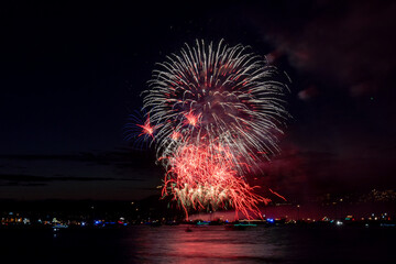 Fireworks over the sea