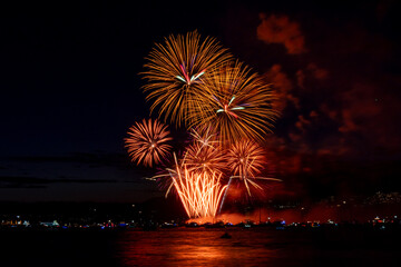 Fireworks over the sea