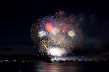 Fireworks over the sea