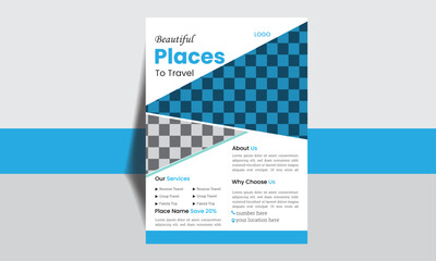 Naklejka premium Design layout for a poster brochure or travel flier. &nbsp;travel agency flyer templates