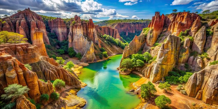 Colorful and unique rock formations at Canyon de Coqueirinho in Paraiba, Brazil, canyon, Coqueirinho, Paraiba