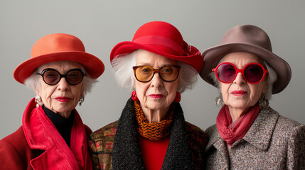 Obraz premium three fashionable elderly women