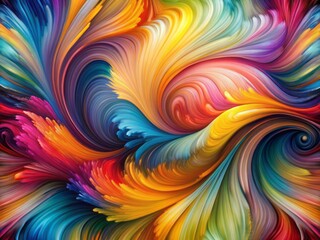 Vibrant abstract background featuring swirling ribbons of colorful paint strokes, waves, and fluid shapes, evoking a sense of dynamic energy and creative expression.