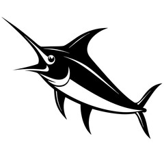 Silhouette marlin fish logo vector illustration template