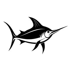 Silhouette marlin fish logo vector illustration template