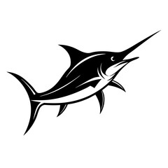 Silhouette marlin fish logo vector illustration template