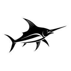 Silhouette marlin fish logo vector illustration template
