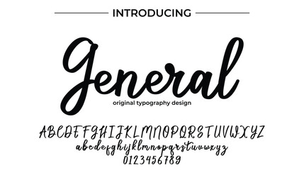 General Font Stylish brush painted an uppercase vector letters, alphabet, typeface