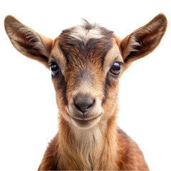 Obraz premium Baby brown goat portrait isolated on transparent background
