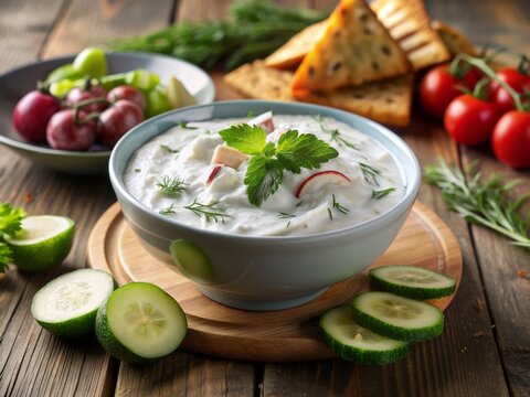 Greek tzatziki dish - stock concepts