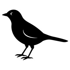 Silhouette of a lark bird vector illustration template