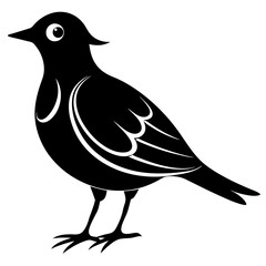 Silhouette of a lark bird vector illustration template
