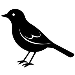 Silhouette of a lark bird vector illustration template