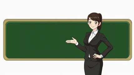無地の黒板とビジネスウーマン、レクチャー12